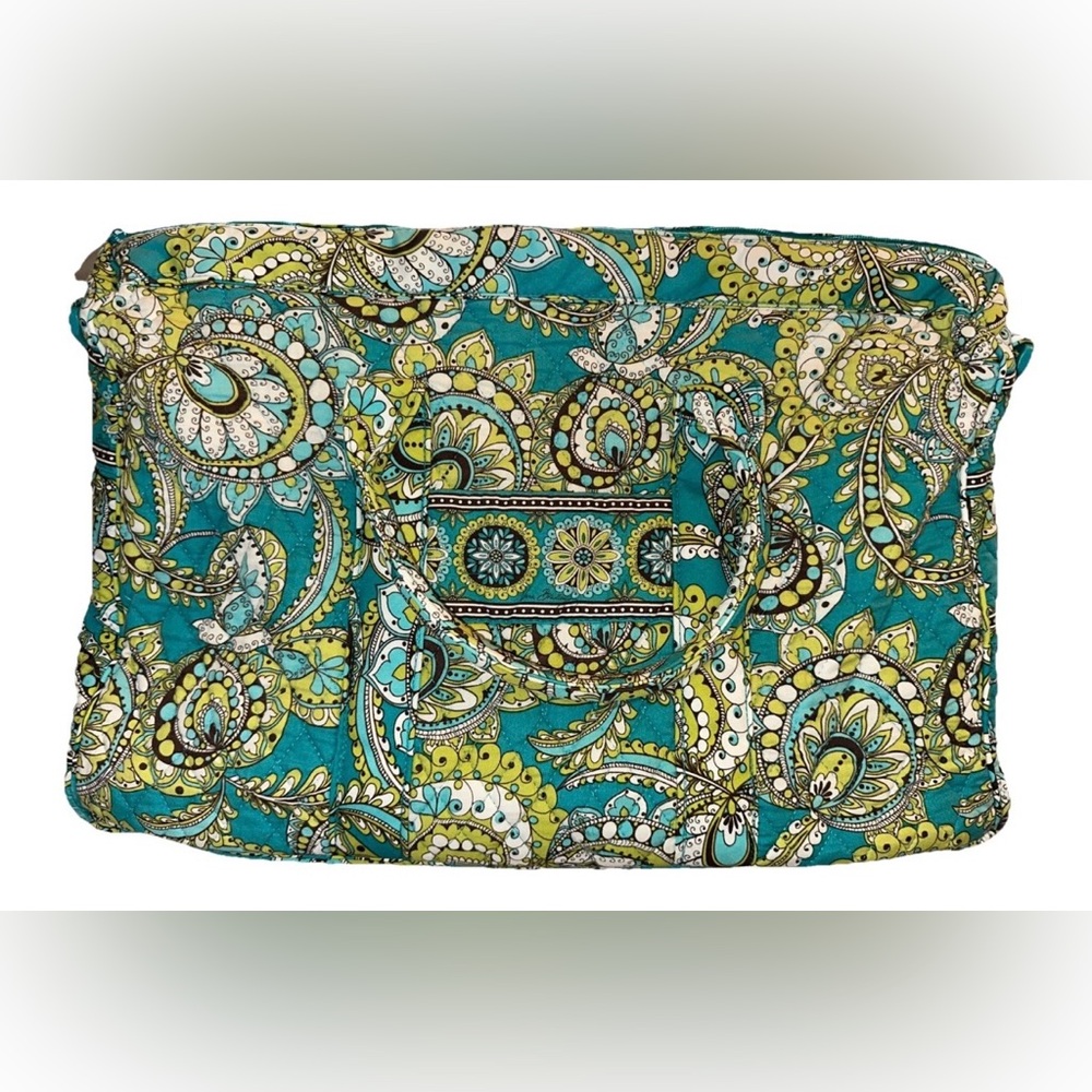 Vera Bradley Teal and Yellow Paisley Travel Bag